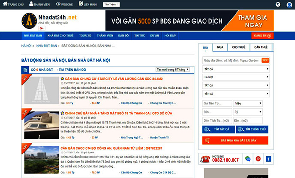 Nhadat24h.net là trang web đăng tin bđs